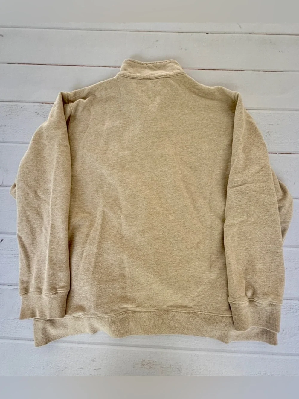 Vintage Polo Jeans Co Ralph Lauren Quarter Zip Sweatshirt Beige L Y2K